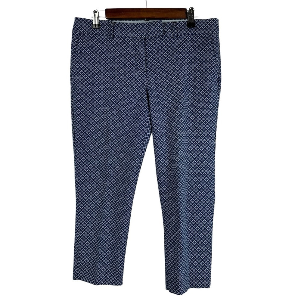 Dalia Capri Dress‎ Pants Women's 8 Blue White Pattern